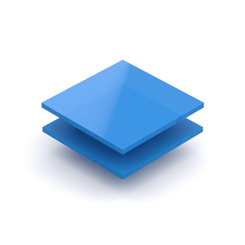 Plaque plexiglass bleu opale 3mm