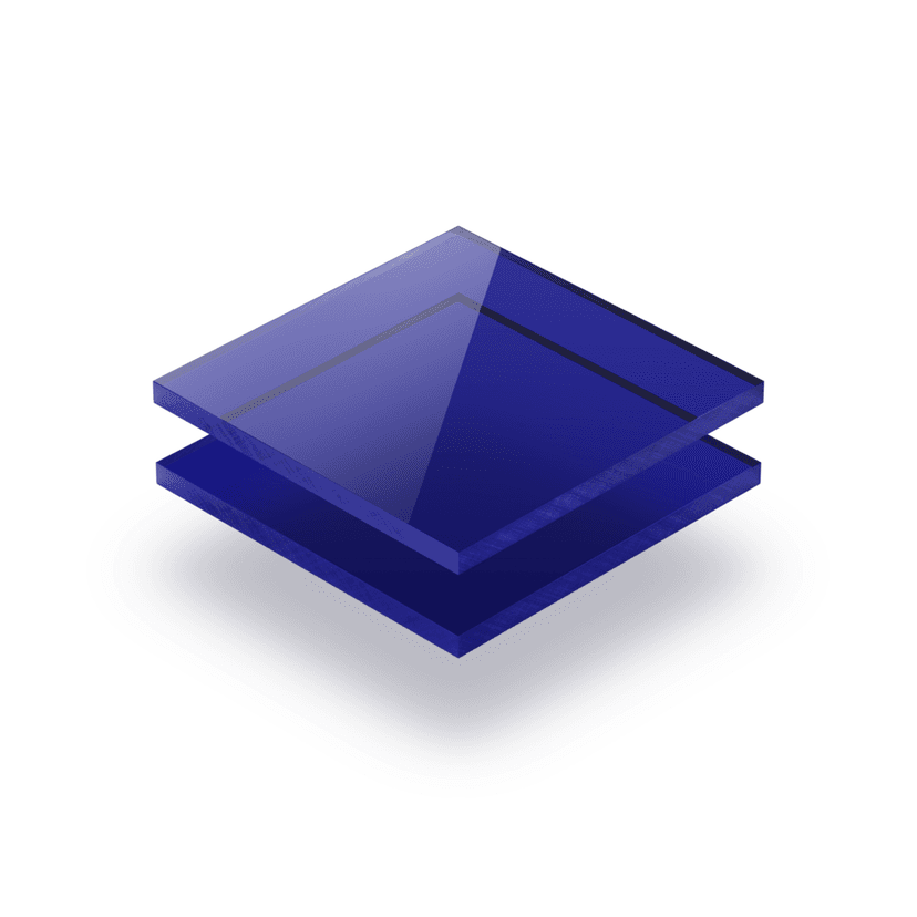 Plaque plexiglass teinté bleu