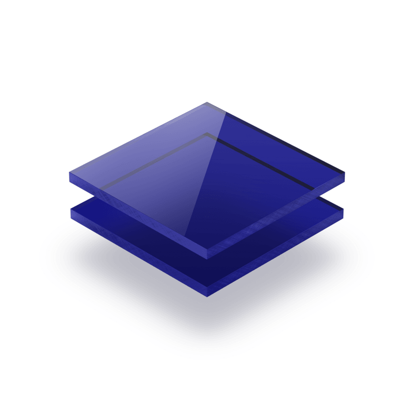 Plaque plexiglass teinté bleu