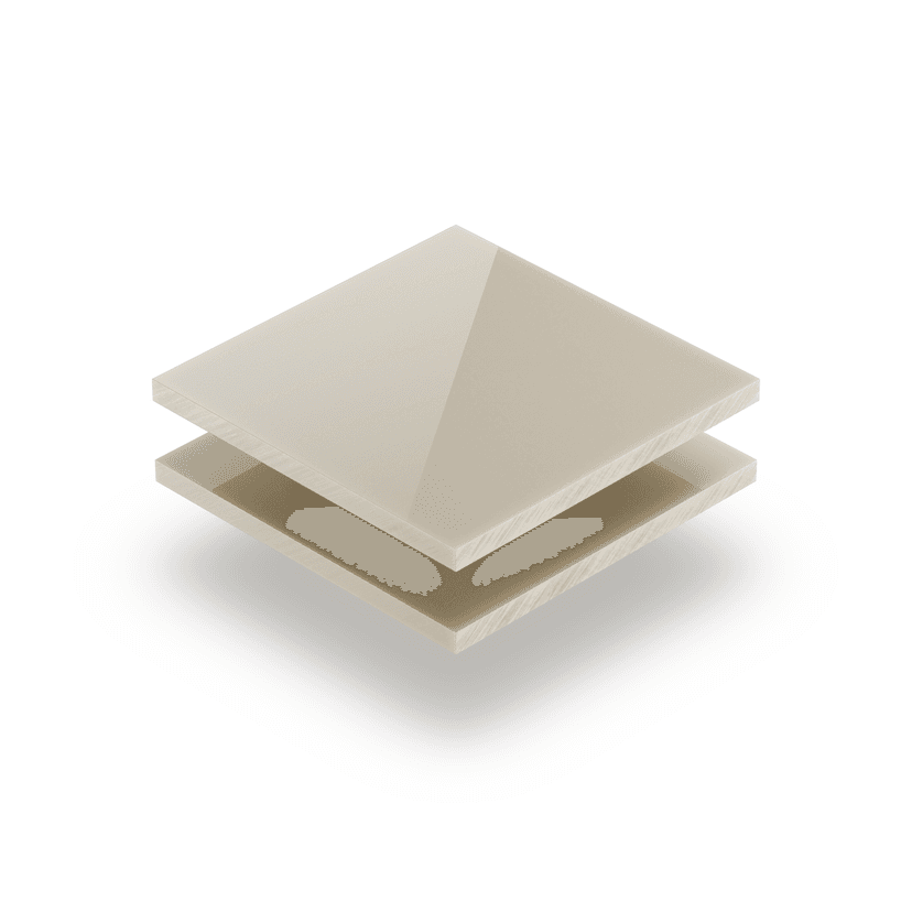 Plaque plexiglass satiné blanc crème brillant