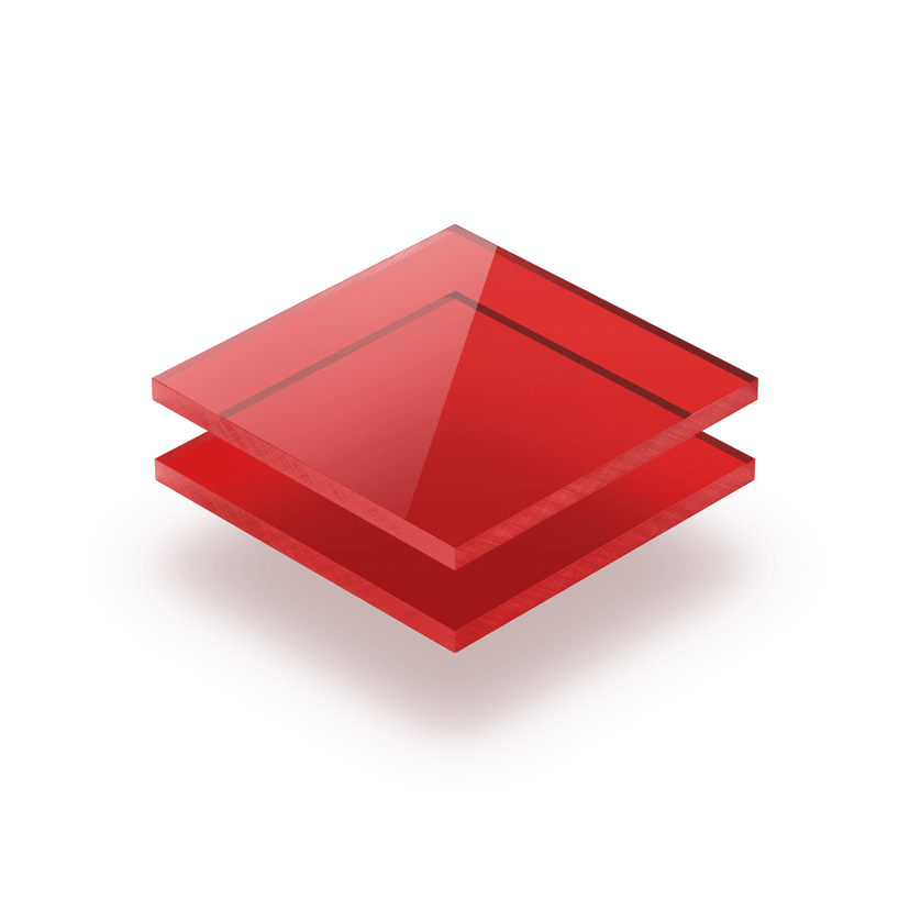 Plaque plexiglass teinté rouge 3mm
