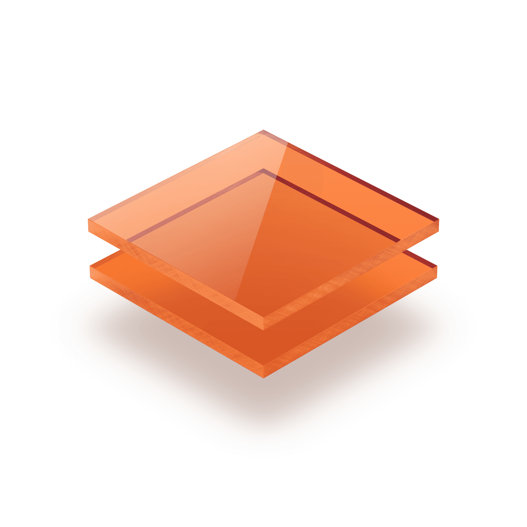 Plaque plexiglass teinté orange 3mm