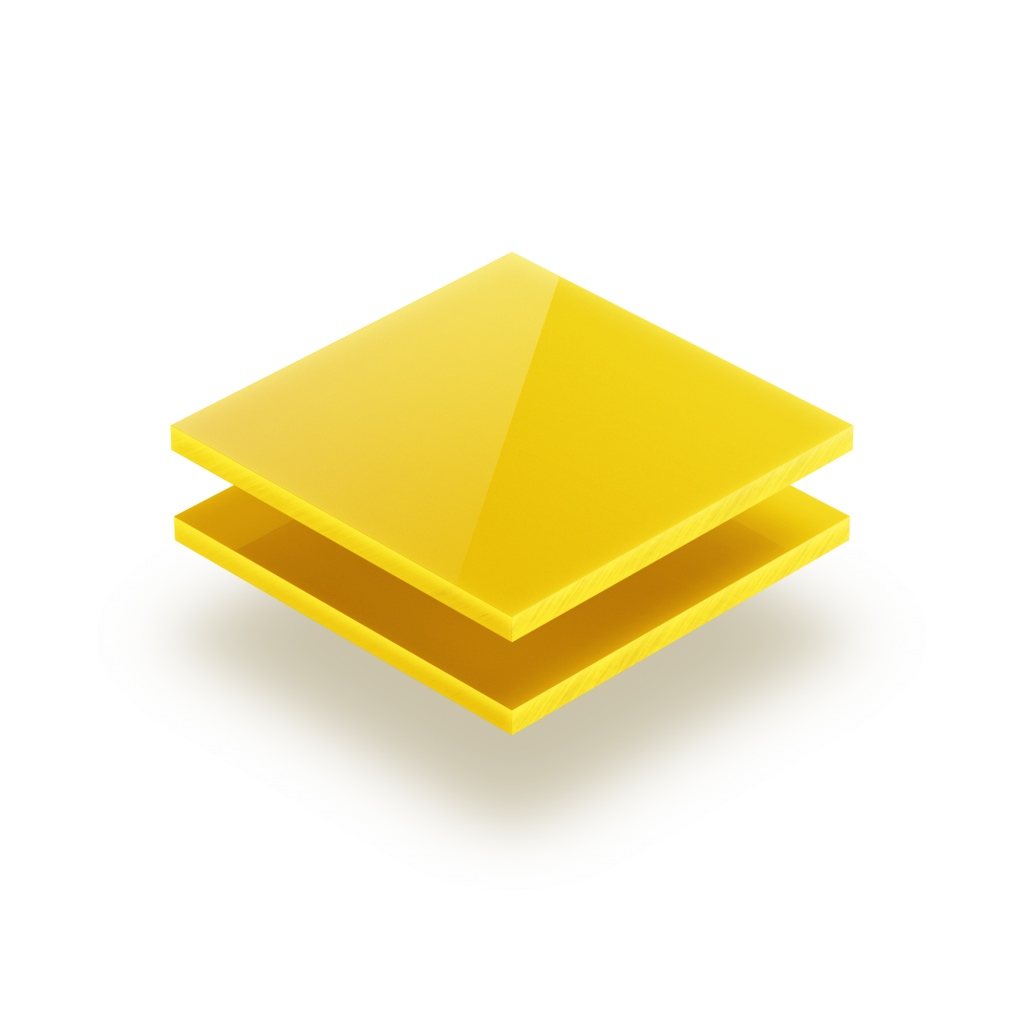 Plaque plexiglass jaune opale 3mm