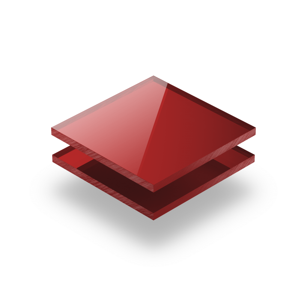 Plaque plexiglass miroir rouge 3mm