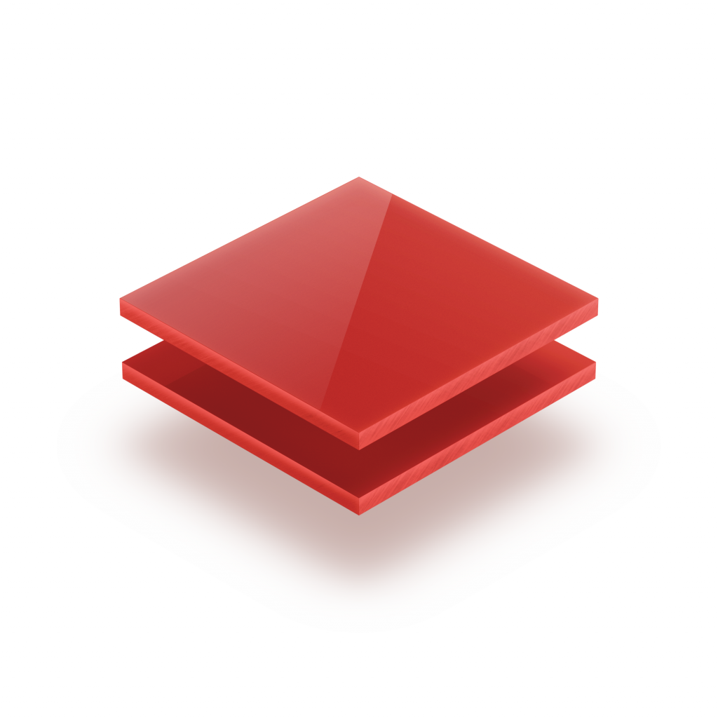 Plaque plexiglass rouge opale 3mm