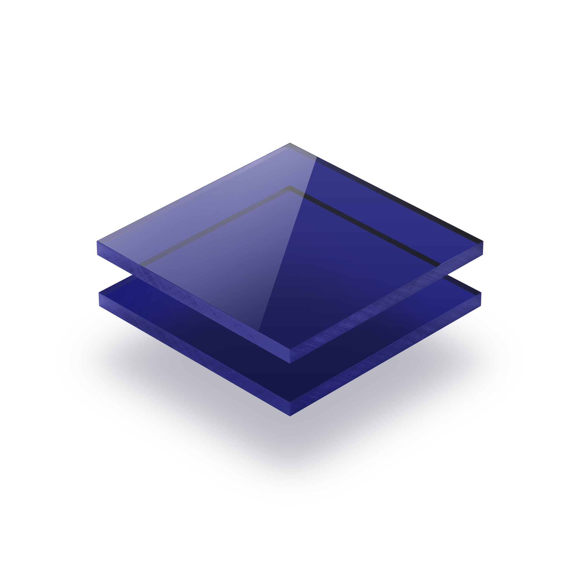 Plaque plexiglass teinté bleu 5mm