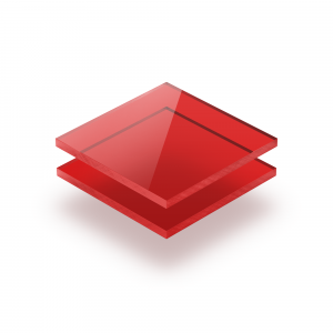 Plaque plexiglass teinté rouge 3mm