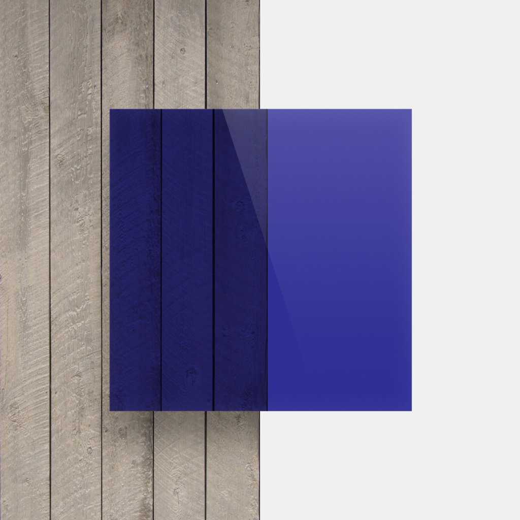 Plaque plexiglass teinté bleu